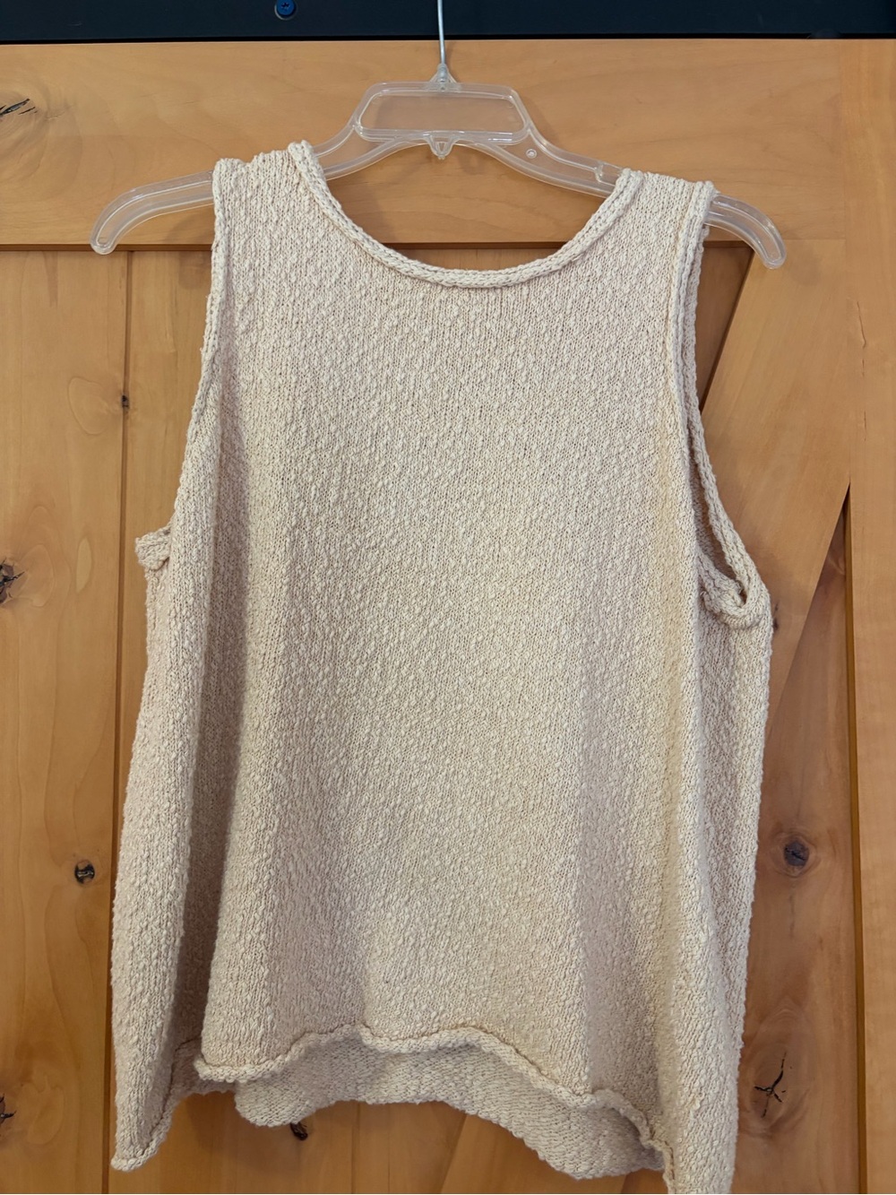 Carly Jean Los Angeles Cream BouclΓ© Sleeveless Tank